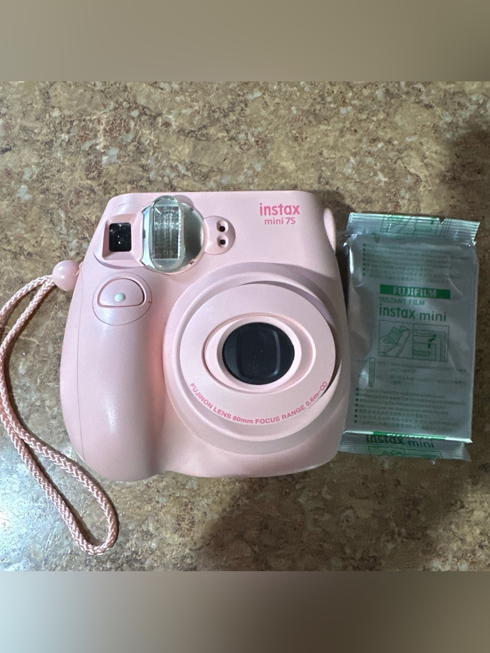 Fujifilm Instax Mini 7S Pink Instant Film Camera with Wrist Strap